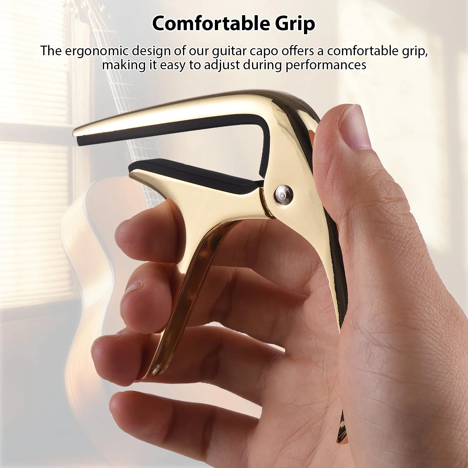 Zinc Alloy Guitar Capo — Universal Fit for Folk, Classical, Ukulele & Bass