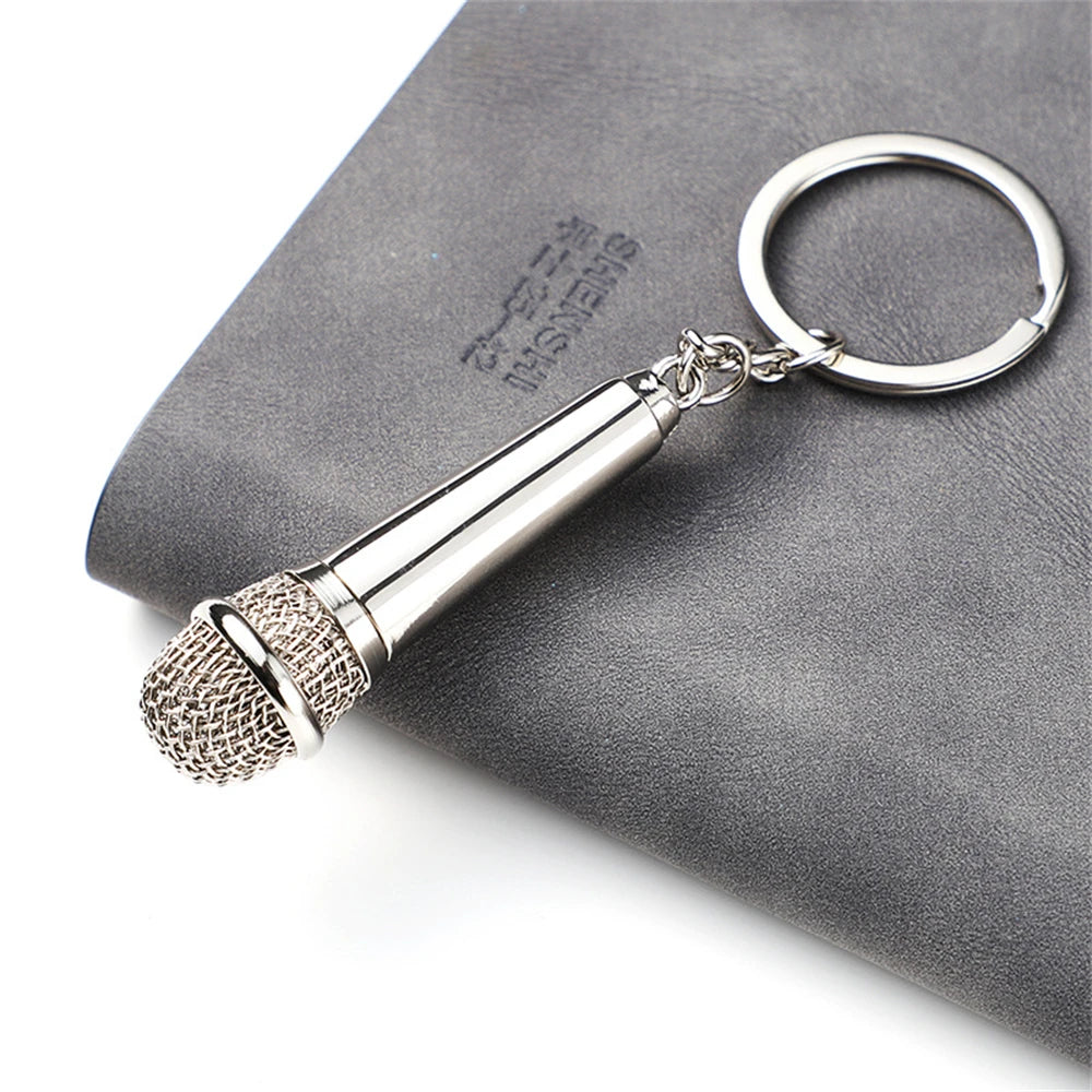 Retro Music Keychain – Microphone Piano Saxophone Pendant Kids Gift