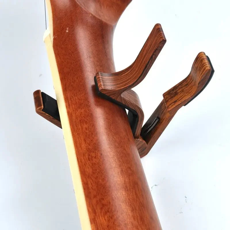 Wood Grain Guitar Capo — Soft Silicone Cushion for Acoustic, Electric & Ukulele