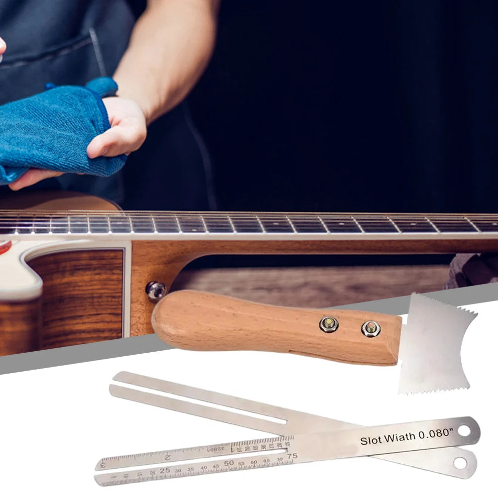 Guitar Nut Slot & Fret Scraper Kit – Stainless Steel Repair Tools