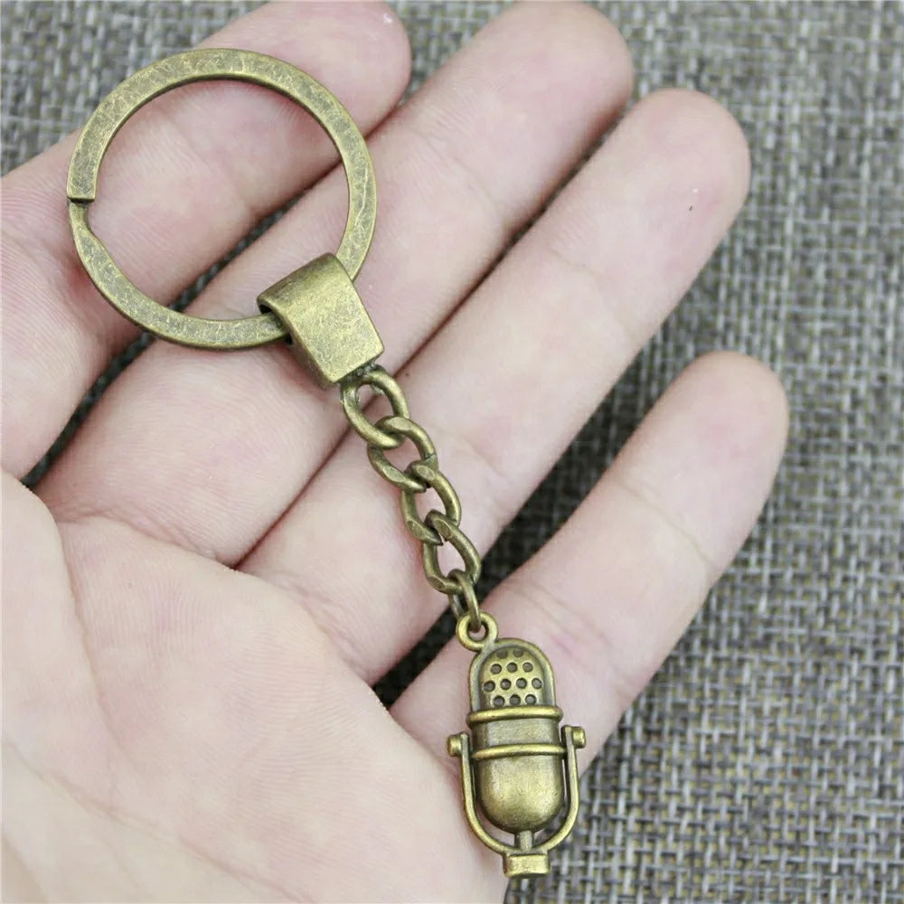 Microphone & Guitar Keychain – Handmade Music Charm Gift