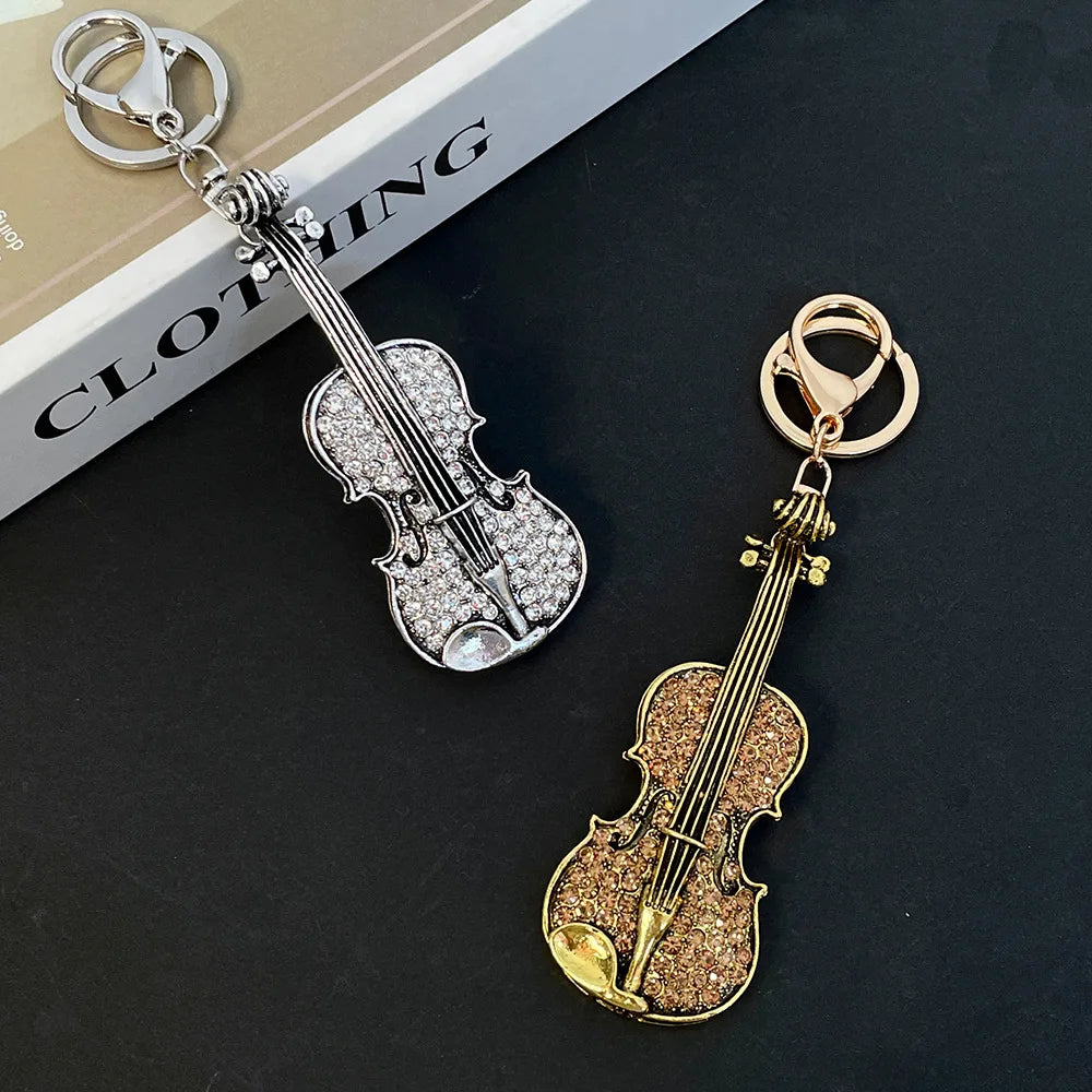 Vintage Guitar Violin Keychain – Bag Pendant Couple Gift