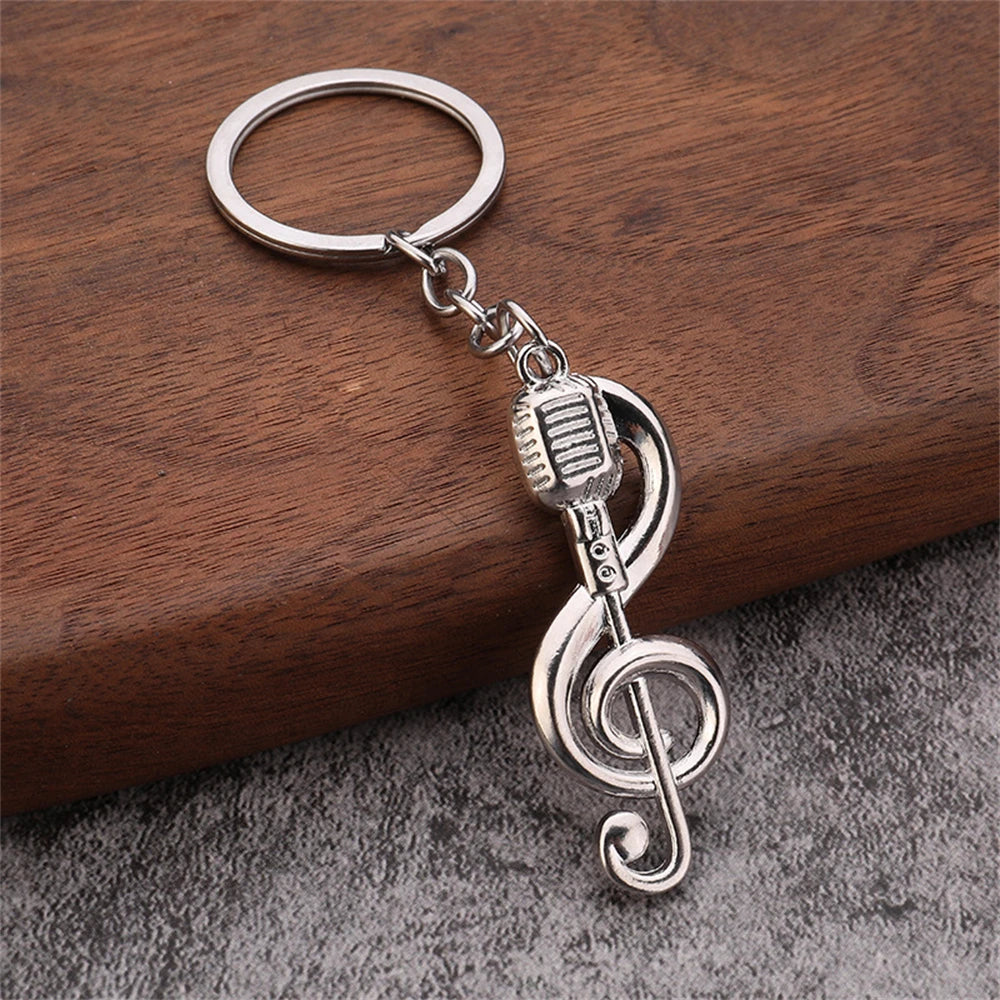 Retro Music Keychain – Microphone Piano Saxophone Pendant Kids Gift