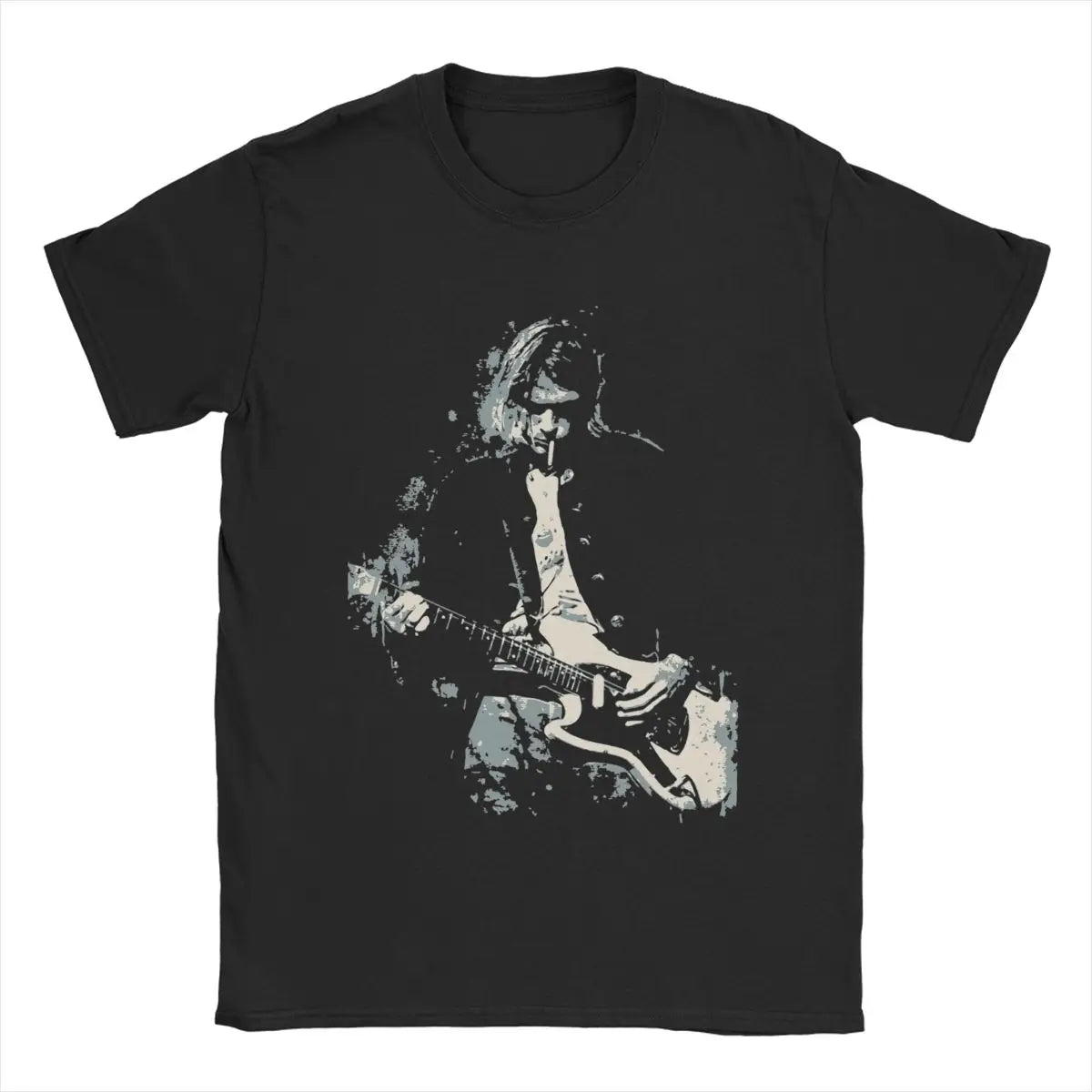 2025 Men's Kurt Cobain Guitar T Shirts Cotton Clothes Amazing Short Sleeve Round Collar Tees Original T Shirts