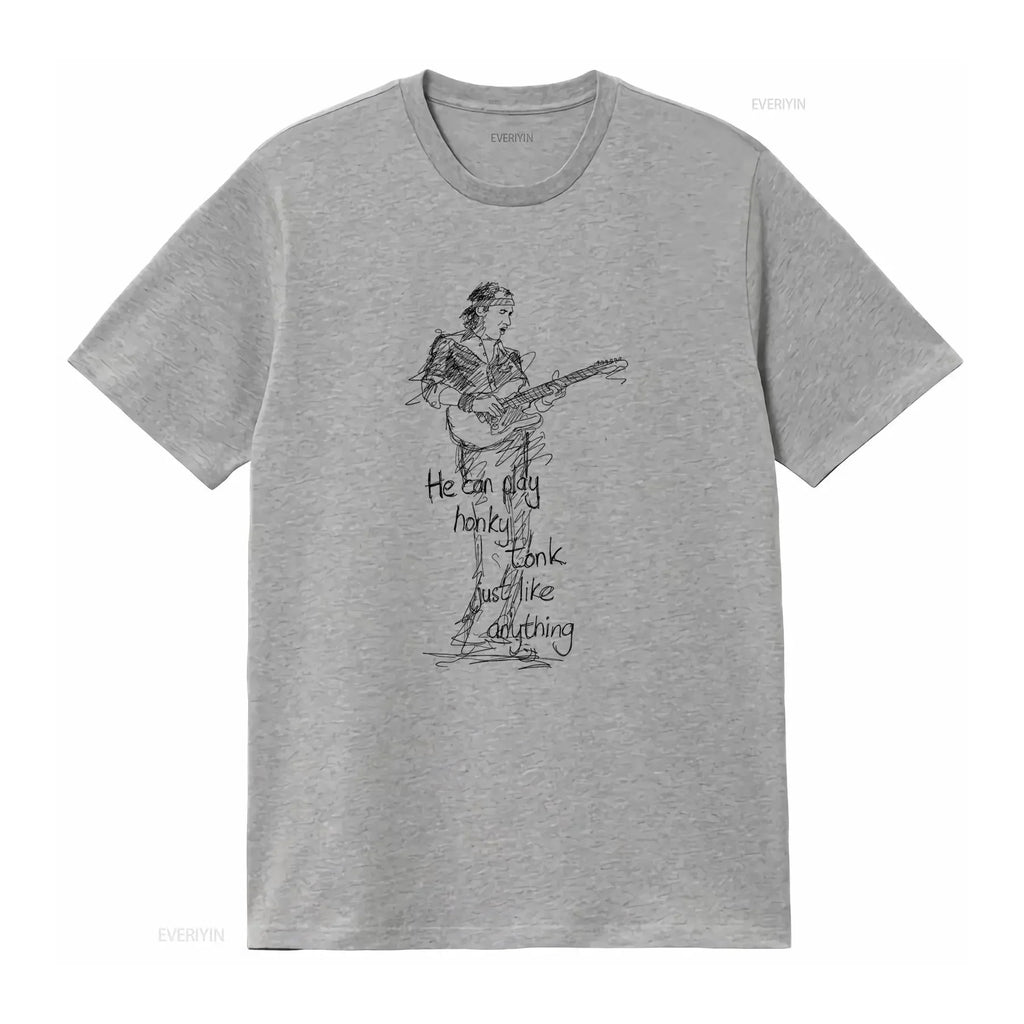 Mark Knopfler Dire Straits Rock Guitarist T Shirt for Men Fairwear Approved Cotton with Stylish Sketch Print Perfect vintage