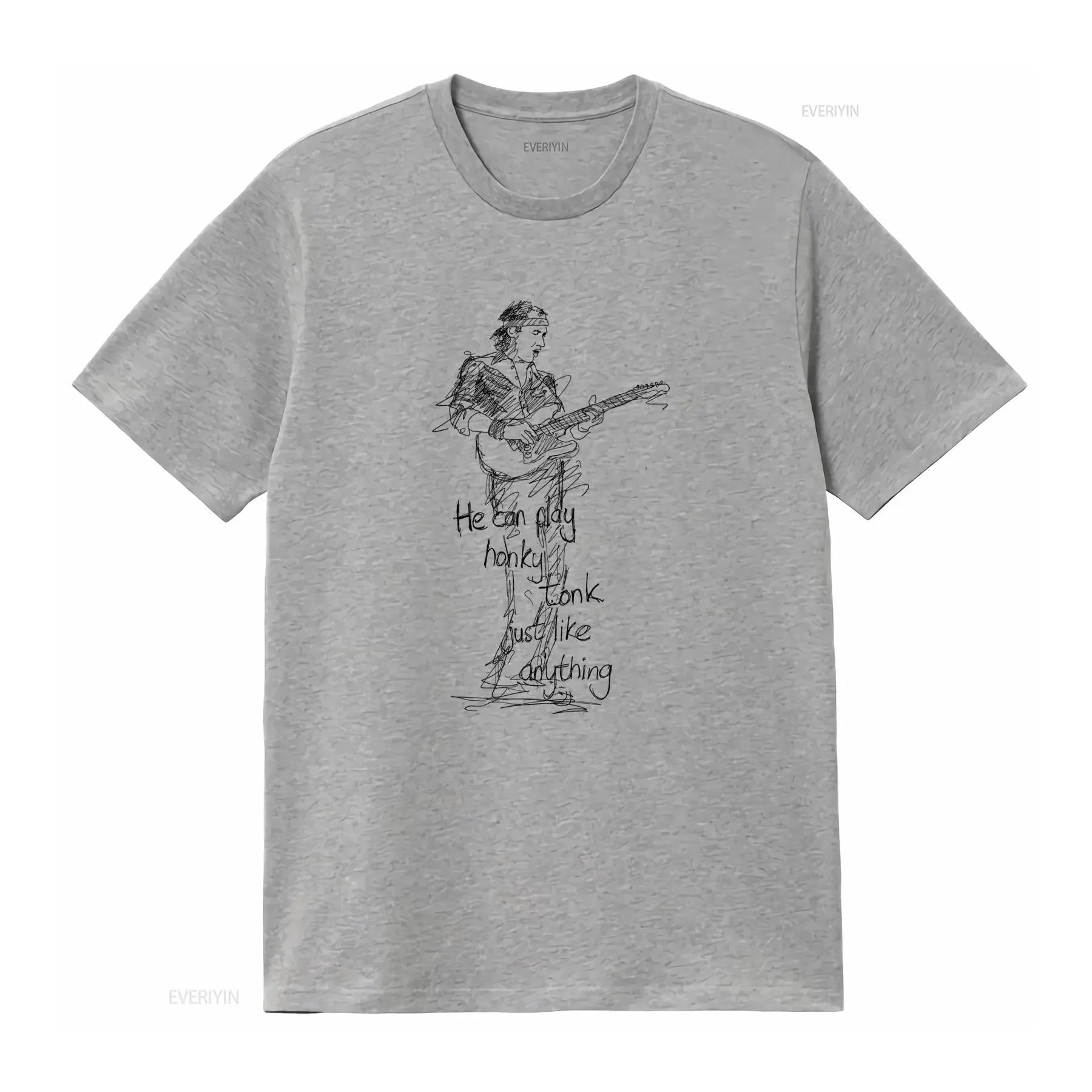 Mark Knopfler Dire Straits Rock Guitarist T Shirt for Men Fairwear Approved Cotton with Stylish Sketch Print Perfect vintage