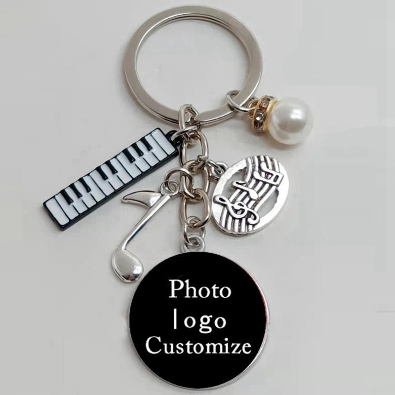 A-Z Letter Music Keychain – Handmade Guitar & Microphone Teacher Gift
