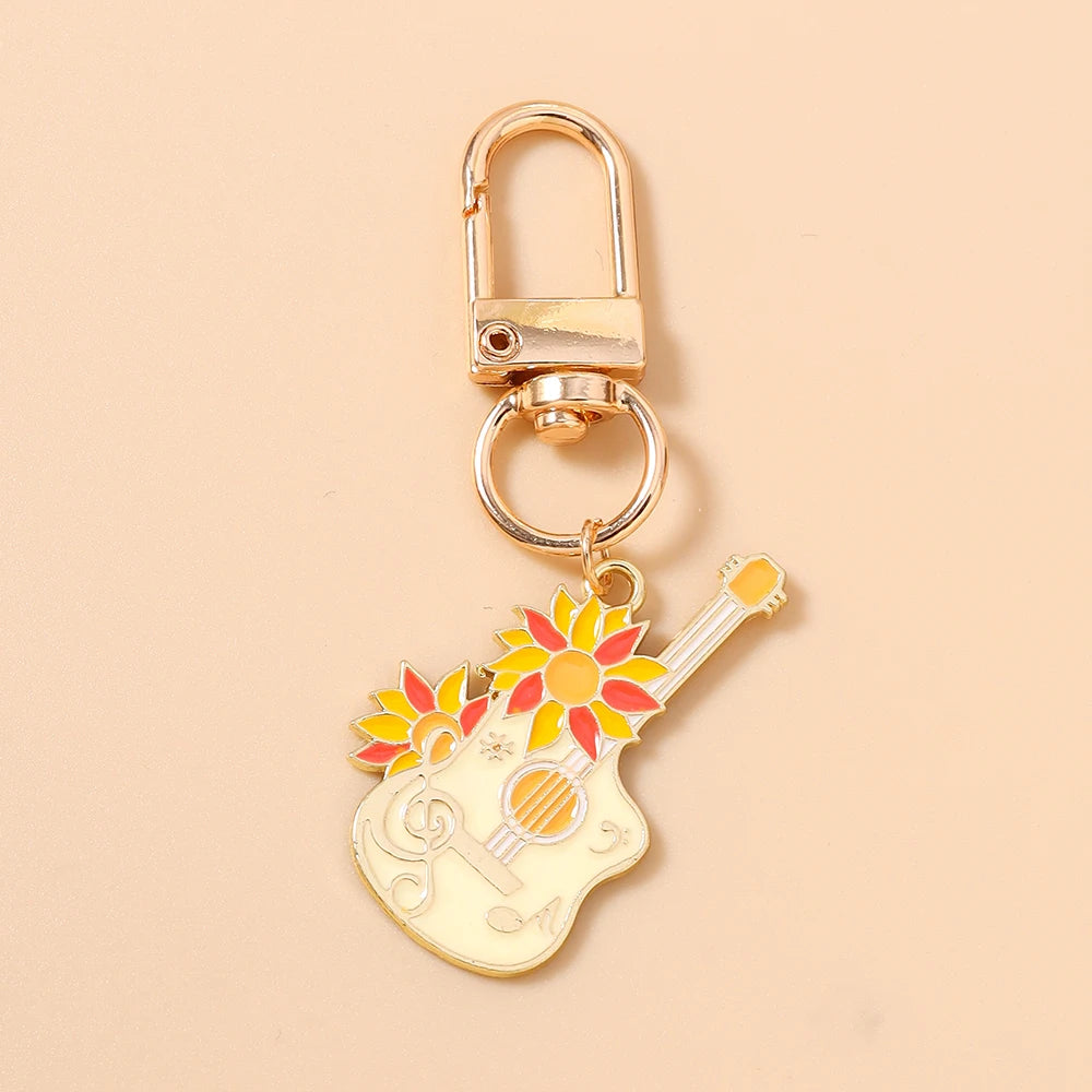 Guitar Keychain for Women – Musical Instrument Key Ring Bag Pendant Gift