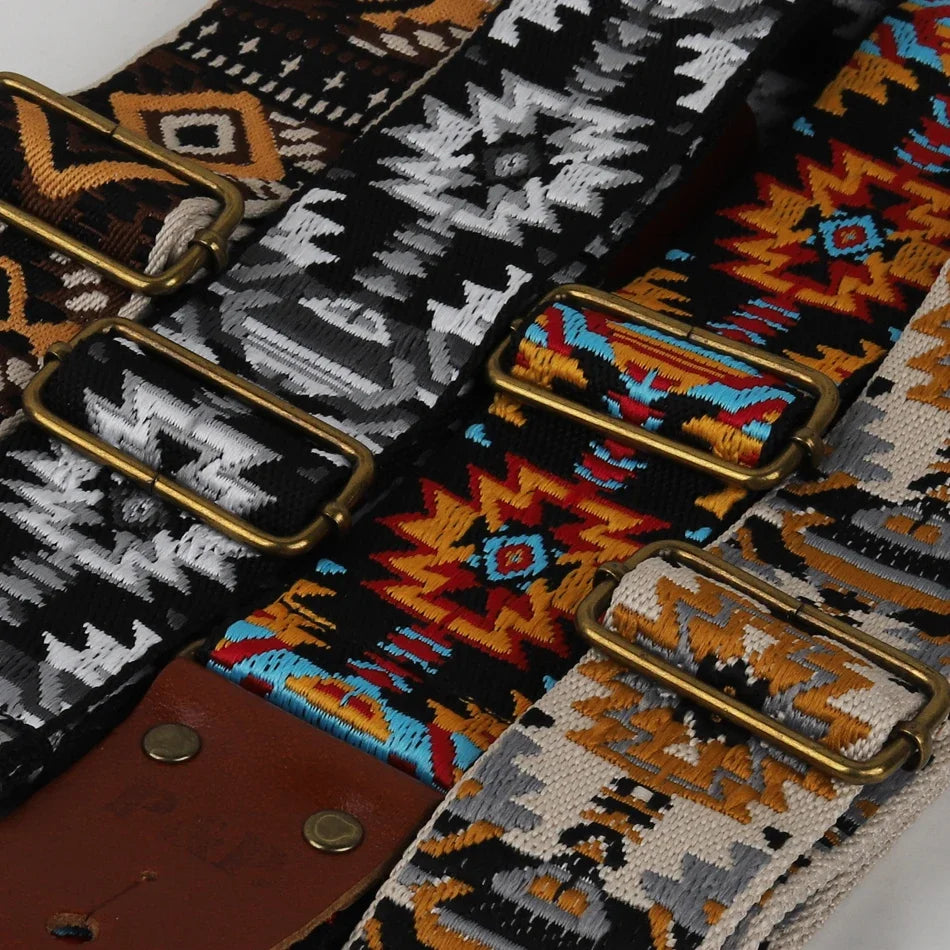 Bohemian Adjustable Guitar Strap for Acoustic, Electric & Bass
