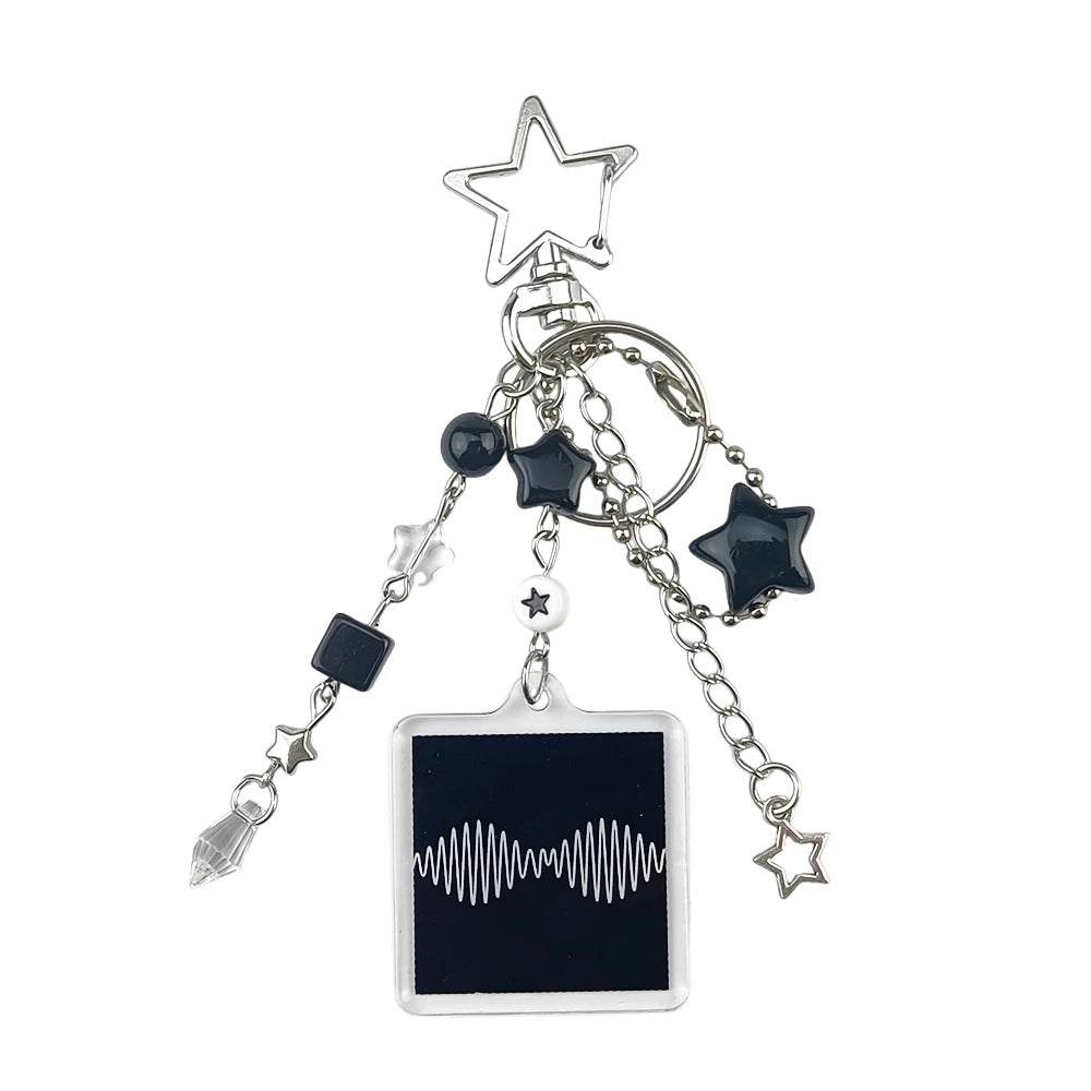 Y2K Beaded Guitar Microphone Keychain – Star Phone Charm Backpack Gift