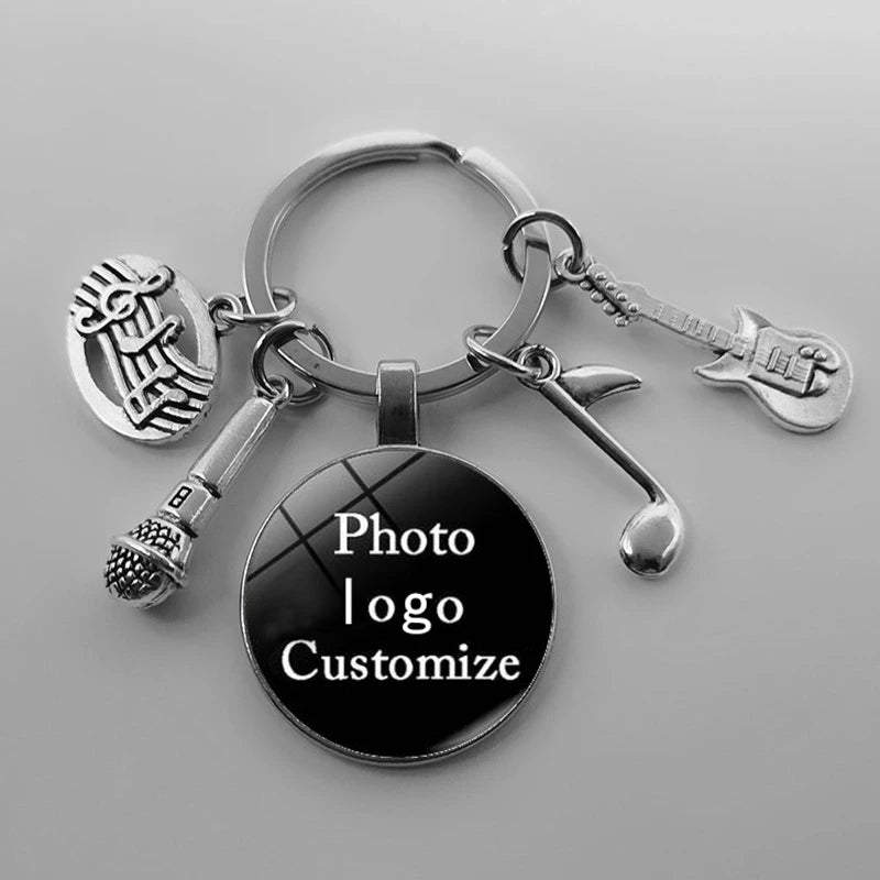 A-Z Letter Music Keychain – Handmade Guitar & Microphone Teacher Gift