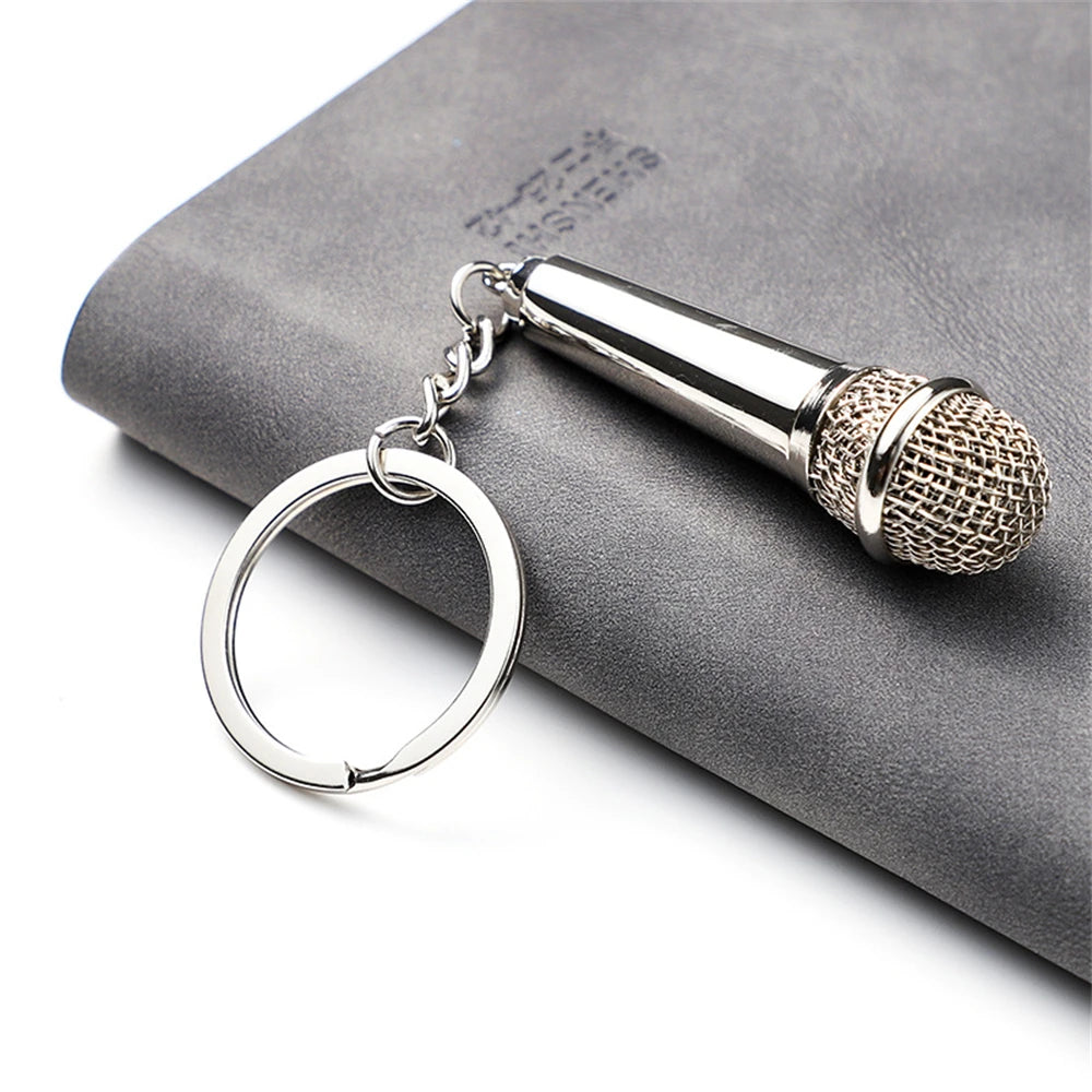 Retro Music Keychain – Microphone Piano Saxophone Pendant Kids Gift