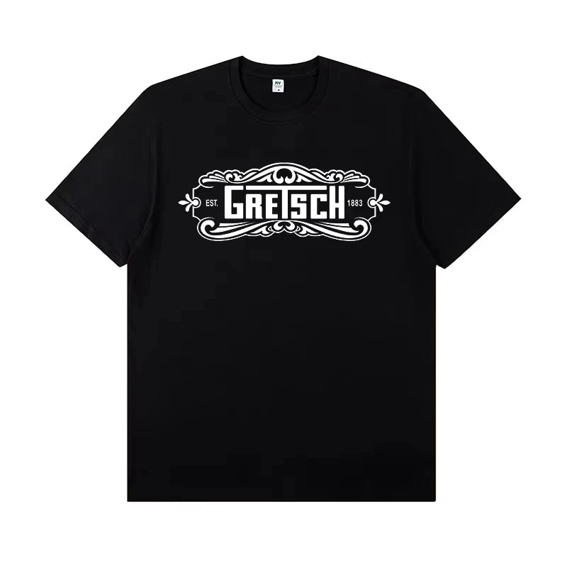 Gretsch Electric Guitar Instrument Peripheral T-shirt Rock Band Lead Singer Practice Costume Casual Men 2026 Summer New T-shirt