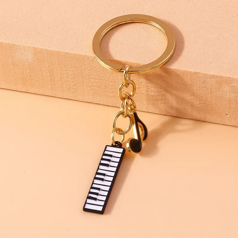 Piano Music Note Keychain Gift