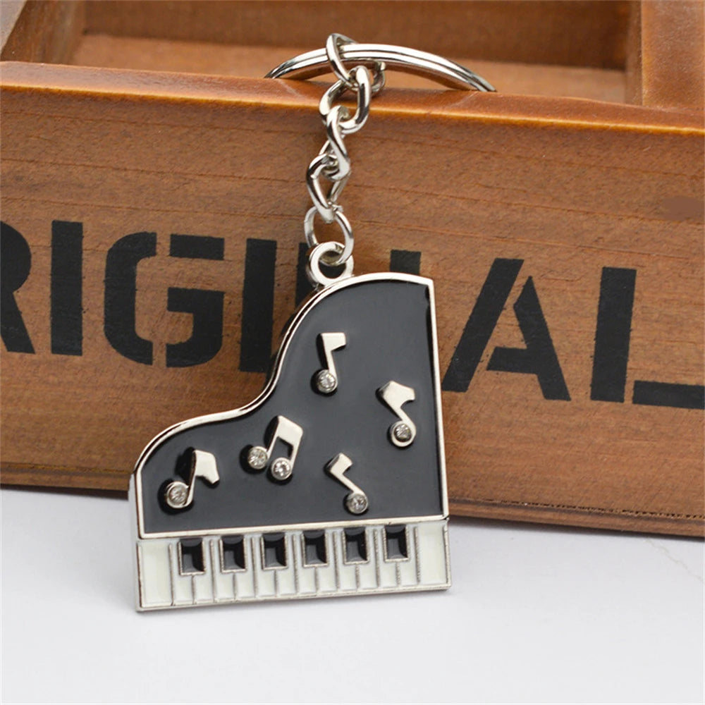 Retro Music Keychain – Microphone Piano Saxophone Pendant Kids Gift