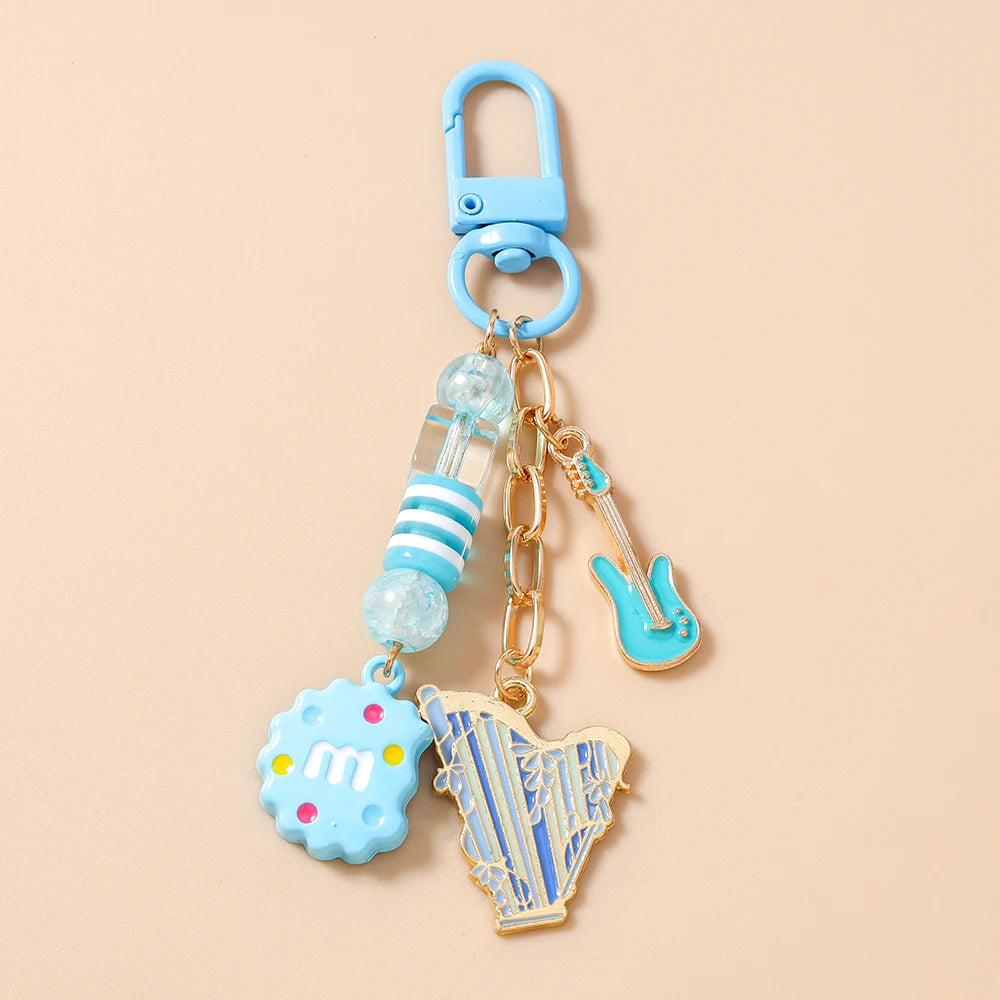Guitar Keychain for Women – Musical Instrument Key Ring Bag Pendant Gift