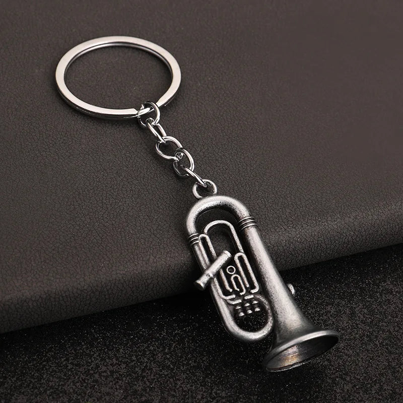 Retro Music Keychain – Microphone Piano Saxophone Pendant Kids Gift