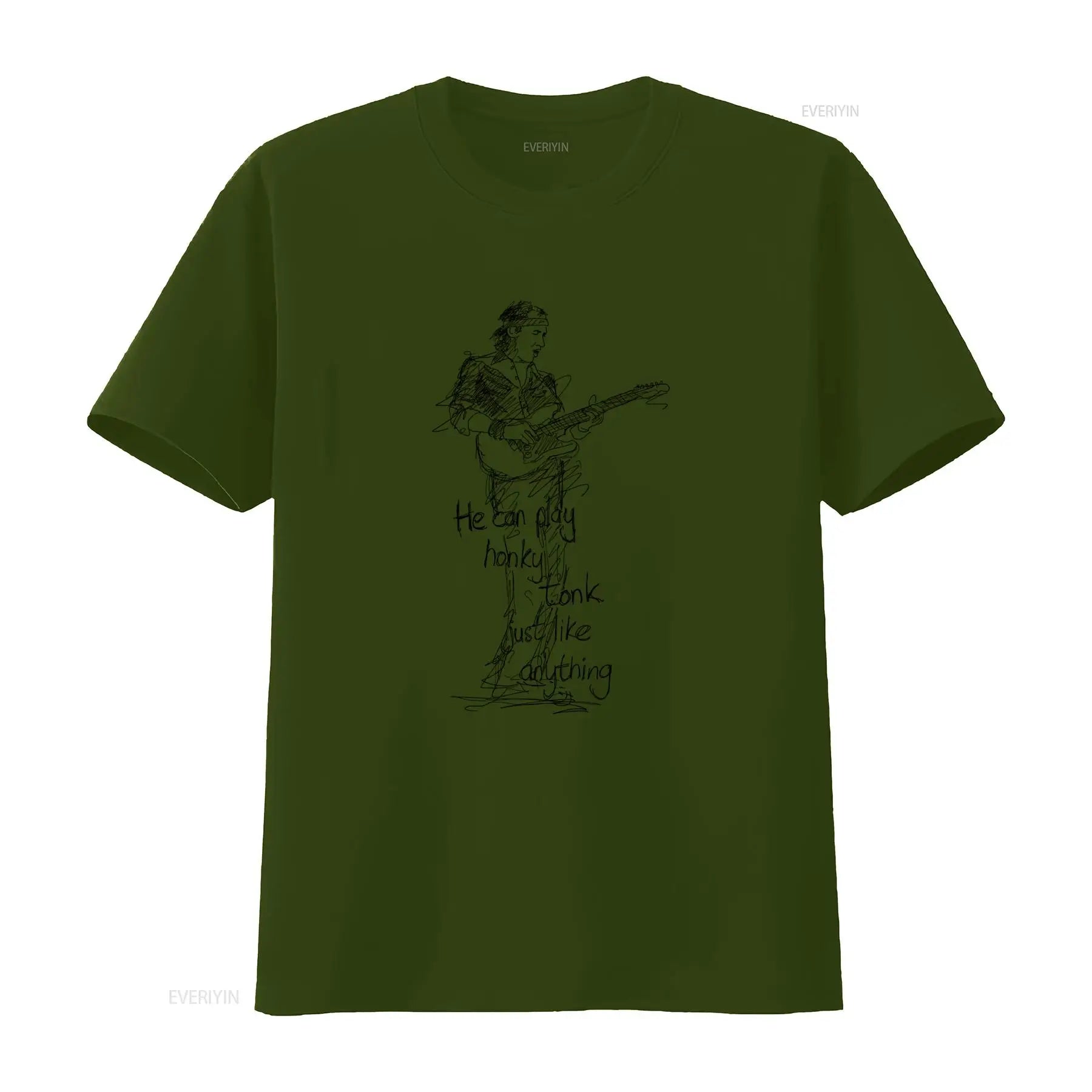 Mark Knopfler Dire Straits Rock Guitarist T Shirt for Men Fairwear Approved Cotton with Stylish Sketch Print Perfect vintage
