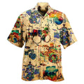 Guitar Music Graphic Hawaiian Shirt For Men Musical Instrument 3D Print Blouse Casual Short Sleeve Lapel Tops Loose Aloha Shirts