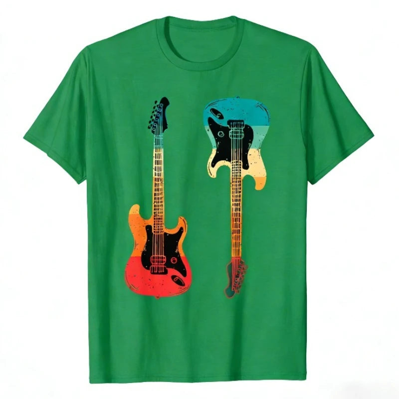 Fender Vintage Guitar Lineup Shirt Guitar Graphic T Shirts Retro Tees Funny Christmas T-shirt Unisex Clothing Casual Wear