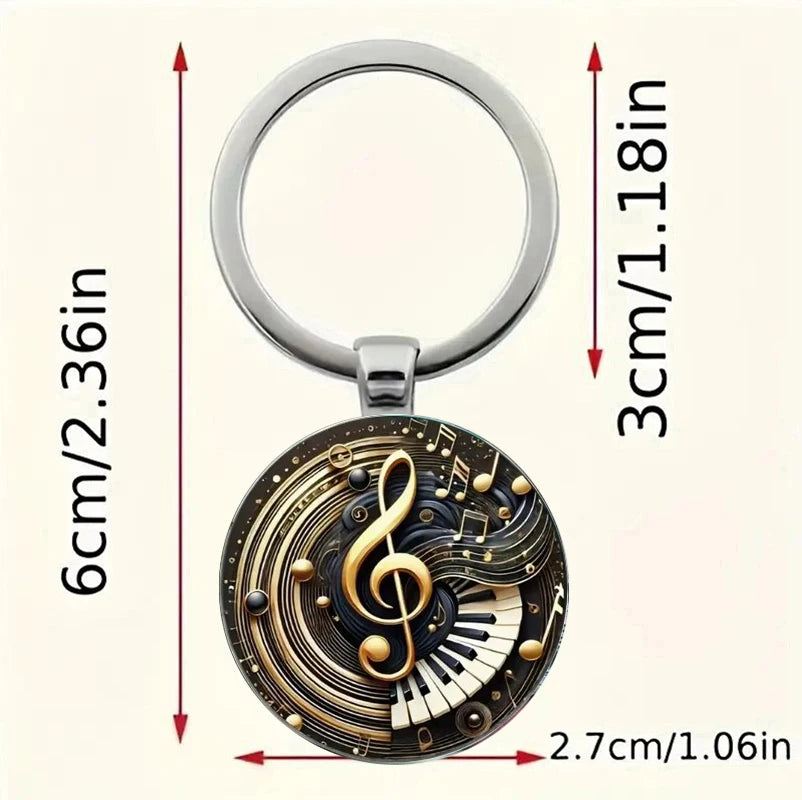 Piano Key Music Note Keychain Gift