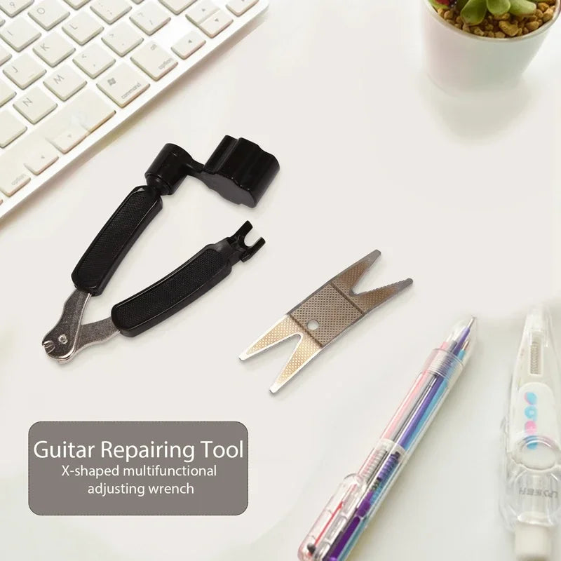 20-Piece Guitar Repair Tool Kit – String Winder, Cutter & Action Ruler