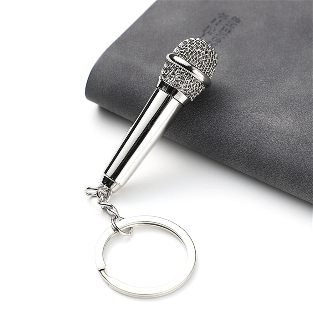 Retro Music Keychain – Microphone Piano Saxophone Pendant Kids Gift