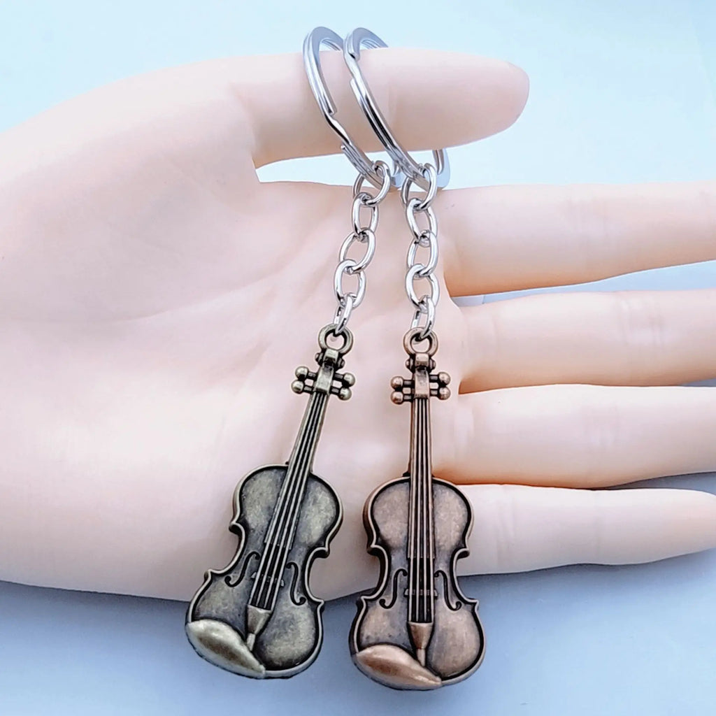 Vintage Guitar Violin Keychain – Bag Pendant Couple Gift