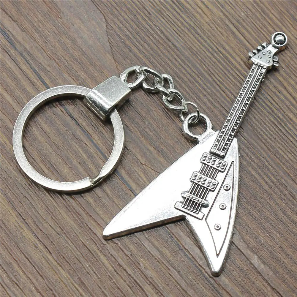 Microphone & Guitar Keychain – Handmade Music Charm Gift