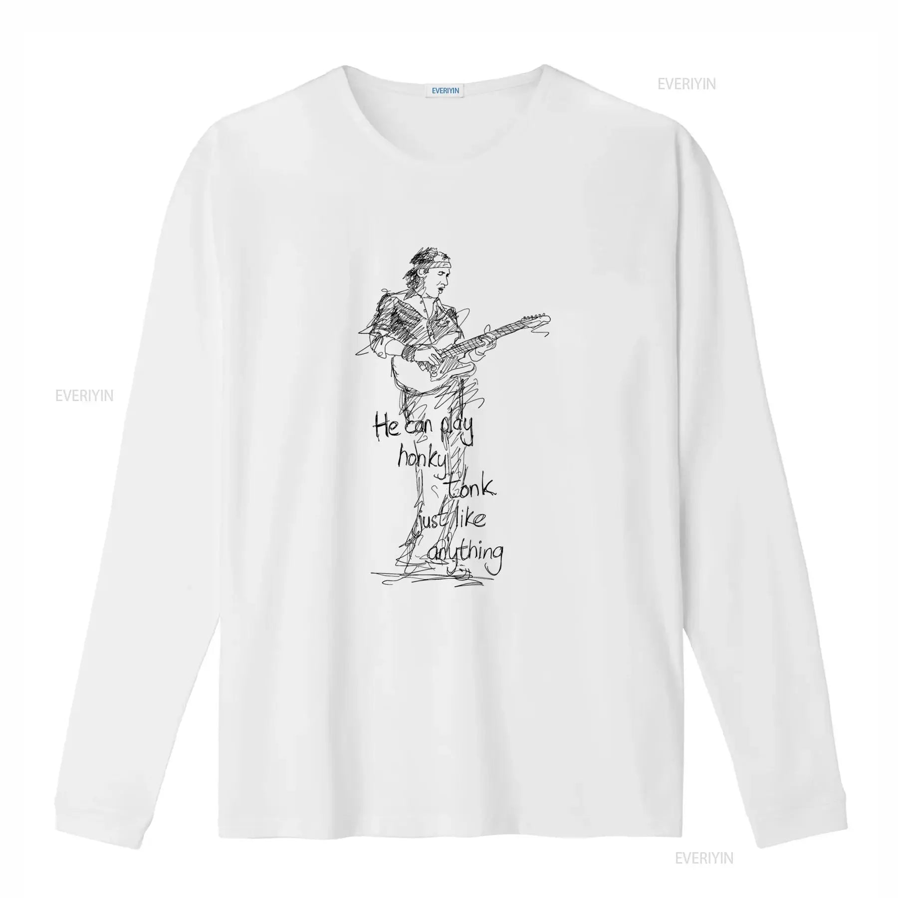 Mark Knopfler Dire Straits Rock Guitarist T Shirt for Men Fairwear Approved Cotton with Stylish Sketch Print Perfect vintage