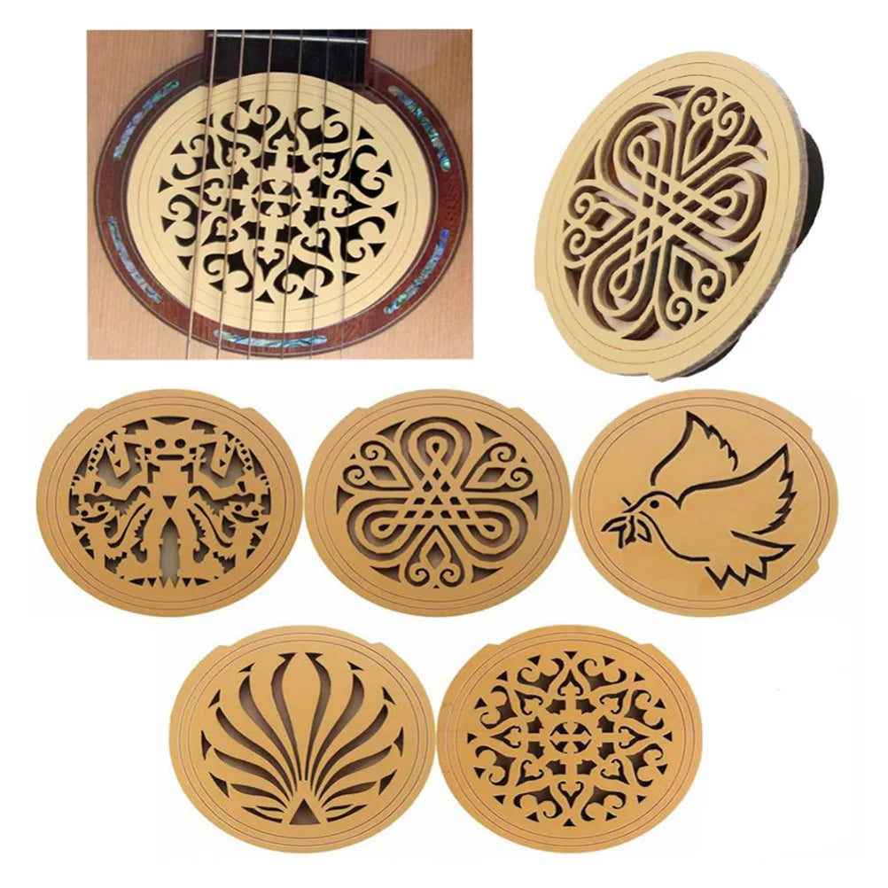 Acoustic Guitar Sound Hole Cover Made of Premium Wood Feedback Control Guitar Accessory Standard Size Chic Delicate Design