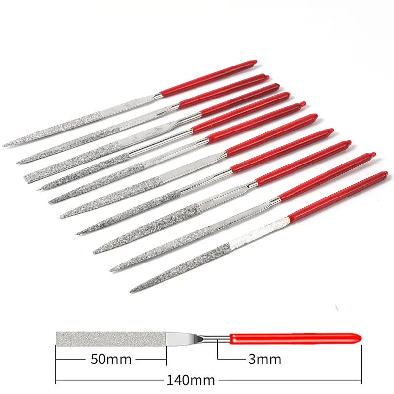 10-Piece Guitar Fret File Set – Nut Slot & Fret Repair Tools