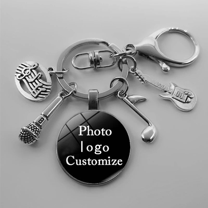 A-Z Letter Music Keychain – Handmade Guitar & Microphone Teacher Gift