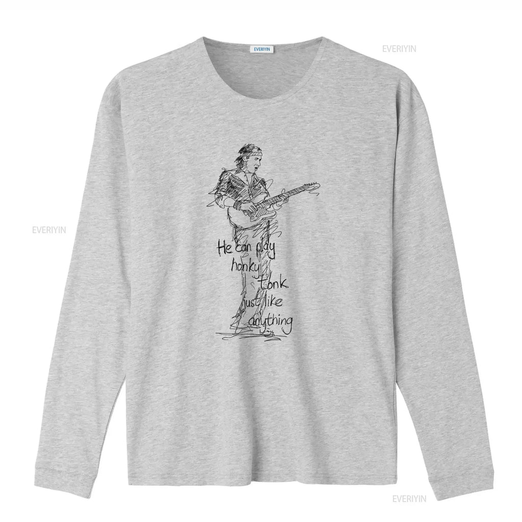 Mark Knopfler Dire Straits Rock Guitarist T Shirt for Men Fairwear Approved Cotton with Stylish Sketch Print Perfect vintage