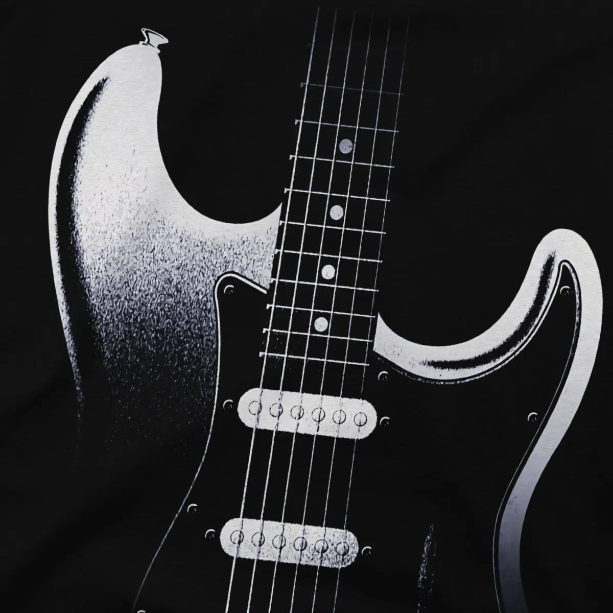 Guitar In Darkness Classic  T-Shirts for Men Bass Guitar Rock Music Casual Pure Cotton Tees Crewneck T Shirt Graphic Clothing