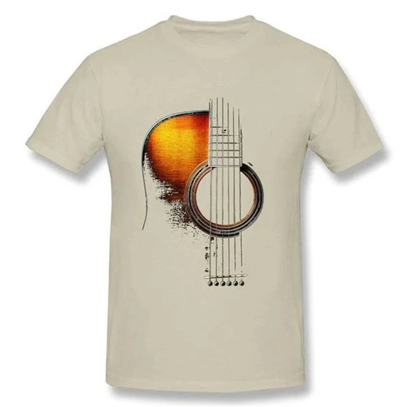 Men's Guitar Graphic T Shirt 3D Print Music Guitar Short Sleeve T-Shirt Tops Summer Casual Crew Neck Tees Oversize Men Clothing
