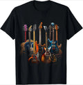 Guitars Guitarists Gift T-shirt Music Lovers Rock Custom Printed Graphic T Shirt Unisex Summer Women Clothing Tees O-neck Tshirt
