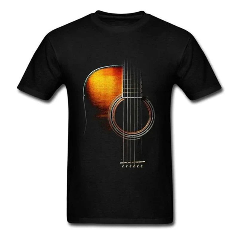 Men's Guitar Graphic T Shirt 3D Print Music Guitar Short Sleeve T-Shirt Tops Summer Casual Crew Neck Tees Oversize Men Clothing