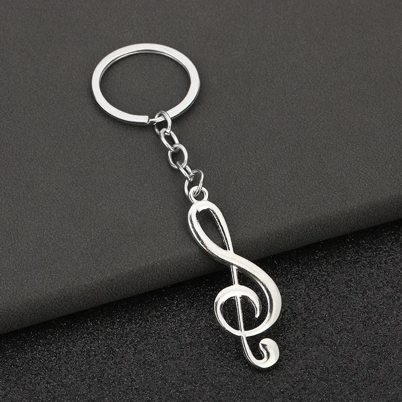 Metal Treble Clef Keychain – Funny Music Notation Ornament Gift