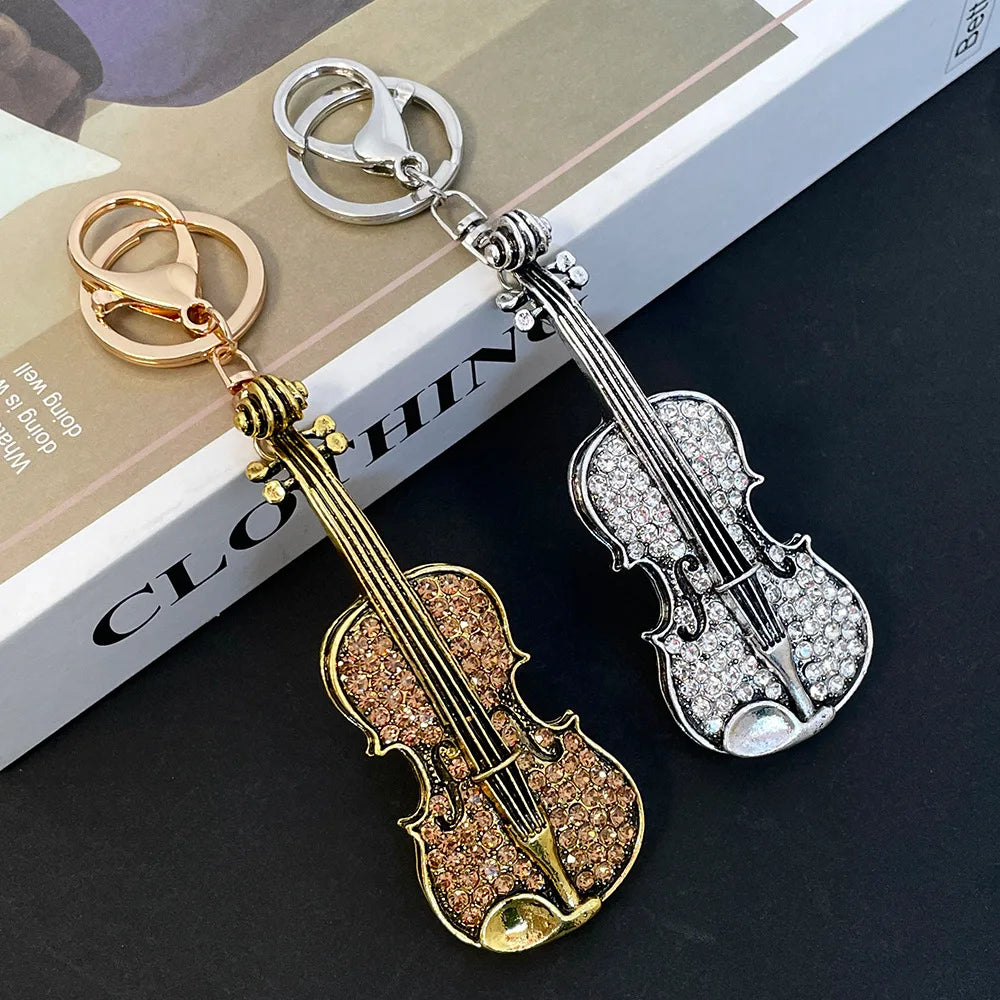 Vintage Guitar Violin Keychain – Bag Pendant Couple Gift