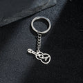 Stainless Steel Guitar Keychain – Handmade Music Charm Festival Gift