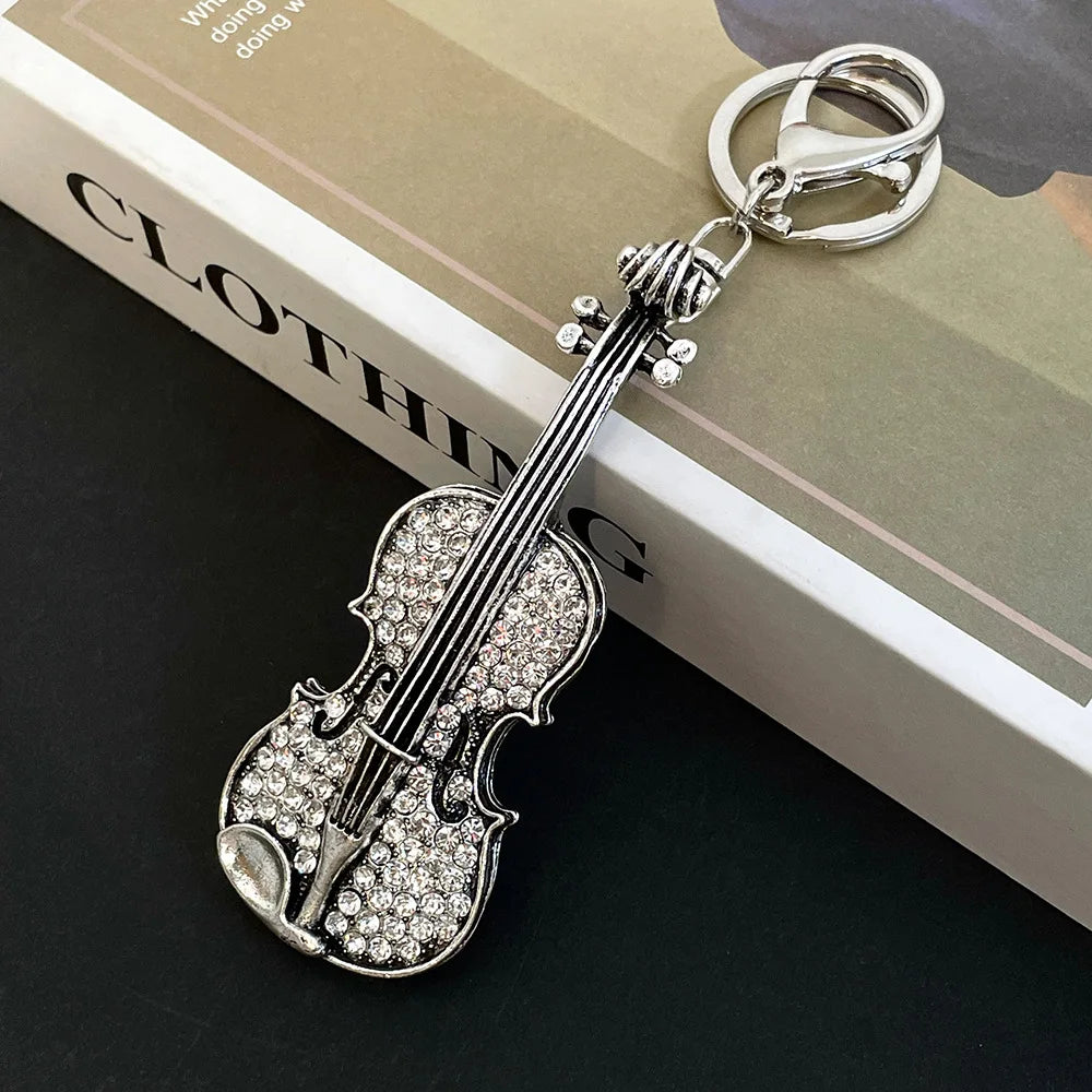 Vintage Guitar Violin Keychain – Bag Pendant Couple Gift
