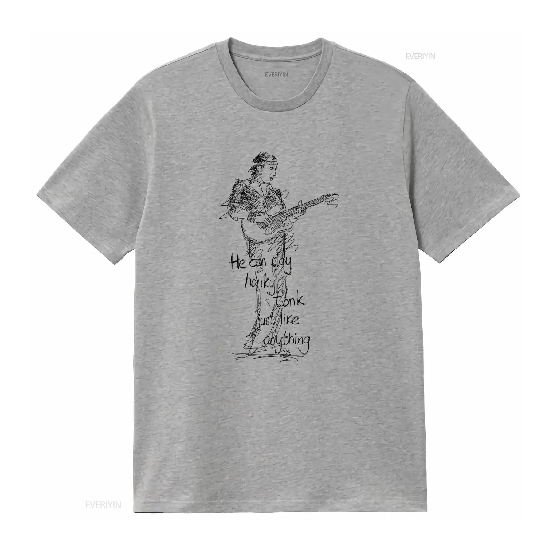 Mark Knopfler Dire Straits Rock Guitarist T Shirt for Men Fairwear Approved Cotton with Stylish Sketch Print Perfect vintage