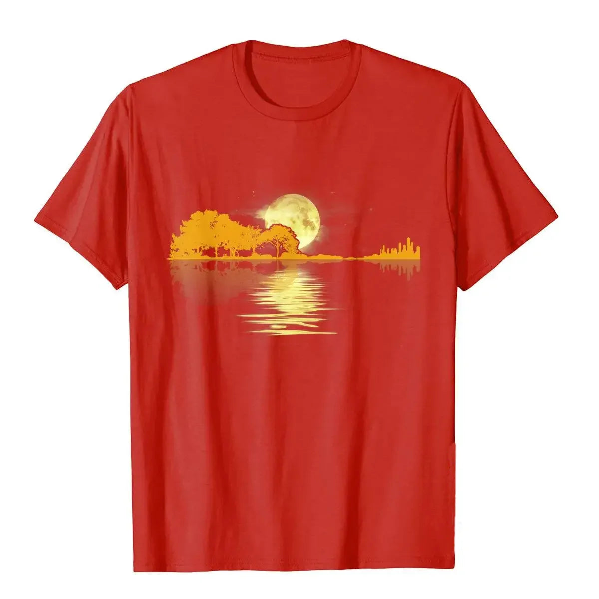 Guitar Lake Shadow T-Shirt - Casual Music Graphic Tee