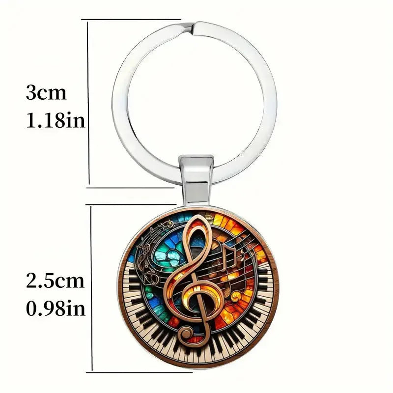 Piano Music Note Accessories Guitar Pendant Keychain