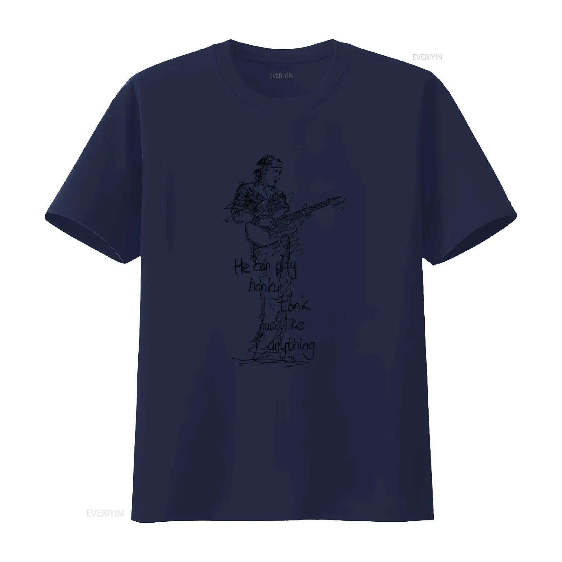Mark Knopfler Dire Straits Rock Guitarist T Shirt for Men Fairwear Approved Cotton with Stylish Sketch Print Perfect vintage