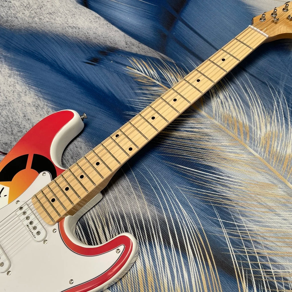 Classic 6-String Electric Guitar – SSS Pickups, Maple Fingerboard, Graffiti Art Design