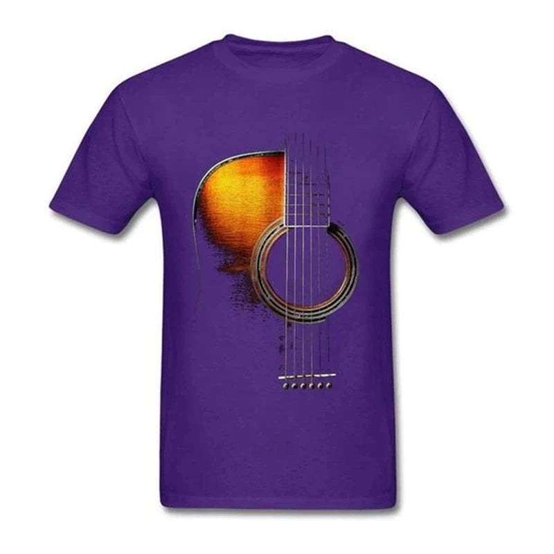 Men's Guitar Graphic T Shirt 3D Print Music Guitar Short Sleeve T-Shirt Tops Summer Casual Crew Neck Tees Oversize Men Clothing