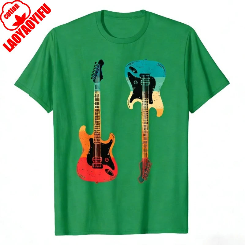 Fender Vintage Guitar Lineup Shirt Guitar Graphic T Shirts Retro Tees Funny Christmas T-shirt Unisex Clothing Casual Wear