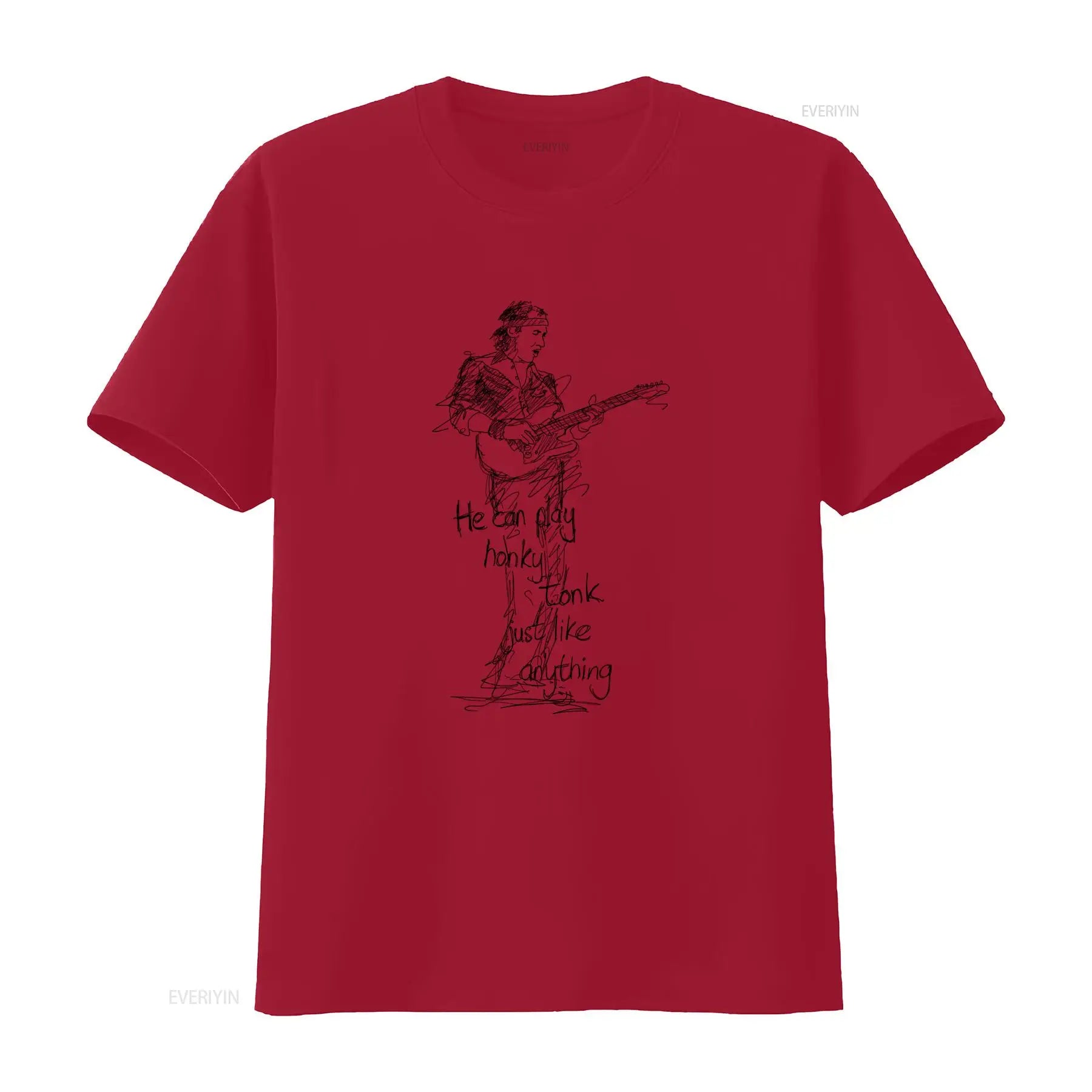 Mark Knopfler Dire Straits Rock Guitarist T Shirt for Men Fairwear Approved Cotton with Stylish Sketch Print Perfect vintage